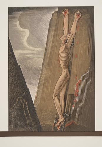 Tableau Prométhée cloué au rocher toile 60x90cm de François Louis Schmied pour salon