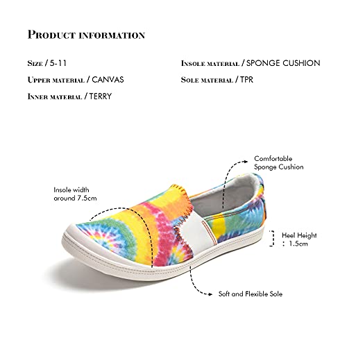 Image of FUNKYMONKEY Slip-On Canvas Sneakers for Women, Comfortable Lightweight Lace-Up Flat Casual Tennis Shoes Breathable Walking Shoes for Everyday Wear