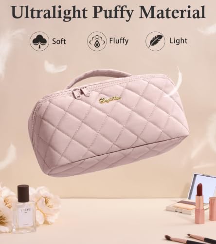Image of Travel Makeup Bag, Large Capacity Puffy Toiletry & Cosmetic Bag for Women