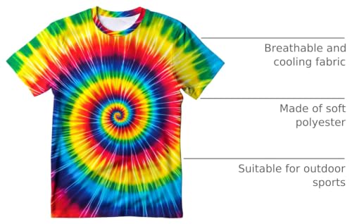 Image of Kids Tie Dye T-Shirt,Children Hippies Senior Tie Dye Tee Tshirt for Boys Girls