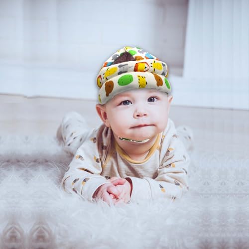 Image of Baby Head Protector Baby Helmet for Crawling Walking, No Bumps Safety Head Adjustable Protective Cap for Walking, Playing (Animals)