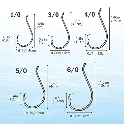 THKFISH 100 Stück Octopus Circle Hook Baitholder Angelhaken Stachelhaken Haken Angeln Einzelhaken Kreishaken Wallerhaken… – Bild 8
