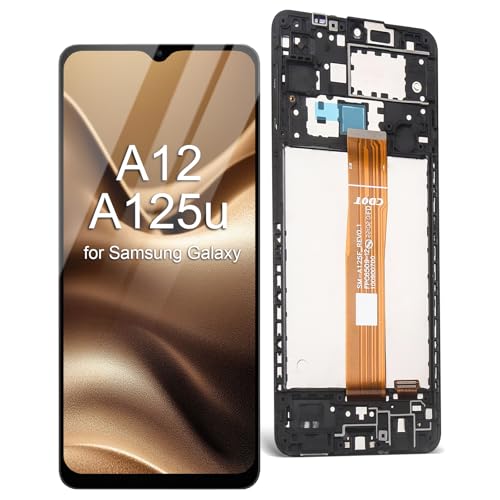 LMQ for Samsung Galaxy A12 Screen Replacement with Frame Wholesale for Samsung A12 Screen Replacement A125U S127DL A125A A125W LCD Display Touch Digitizer Assembly 6.6 inch (No Repair Tools)