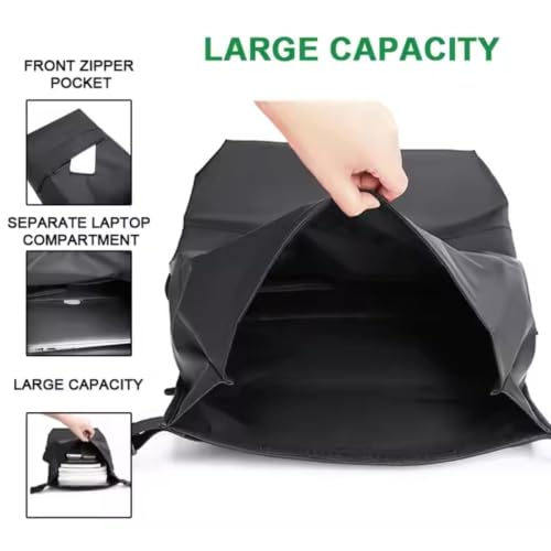 Image of SMILEDRIVE Waterproof Roll-Top Laptop Backpack, 20-25L Expandable, Anti-Theft, Padded 15.6 inch Laptop Compartment, Travel College Office Bag