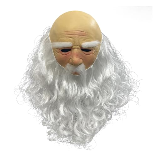 Realistische Weihnachtsmannmaske - Latex Weihnachtsmann Kostüm...