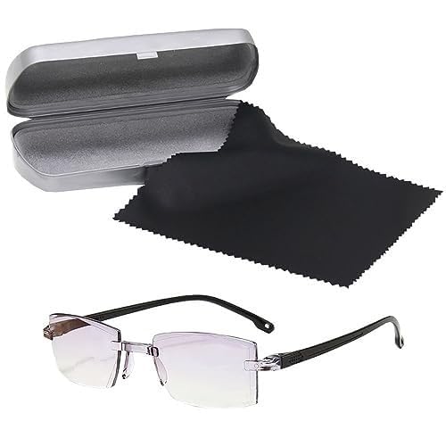 Óculos Anti Raio Azul Unissex Descanso Leitura Computador + Estojo + Flanela de Limpeza (Preto, 2.5)