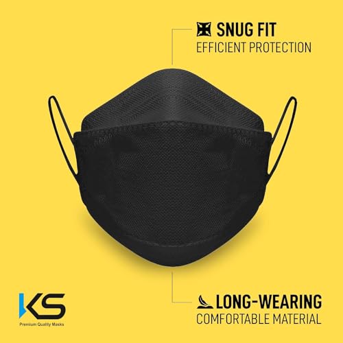 Image of Kashi Surgicals KS Premium N95 Mask for Men & Women - Reusable Mask - Japanese Willow Mask - Korean KF94 Face Mask - 4 Layer DRDO, ISI (BIS) Certified FFP2 Protection