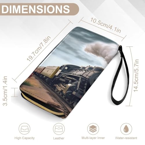 Team TrainPrint Long Wallets PU Leather Clutch Purse Card Holder Wallet, with Wristlet Zip Around Long Wallet for Women & Men2