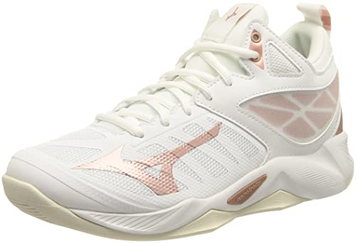 Mizuno Pallavolo Femminile Wave Dimension Mid, Bianco Rosa Biancaneve, 39 EU