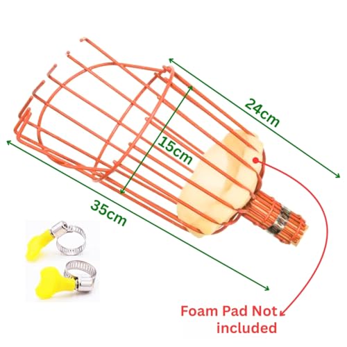 Image of ecofynd Fruit Picker Tool with Adjustable Pole Fixing Clamp, Metal Frame Basket for Mango, Apple, Lemon & Orange, Lightweight Fruit Harvester for Safe Fruit Picking from Trees, Garden & Farm (Orange)