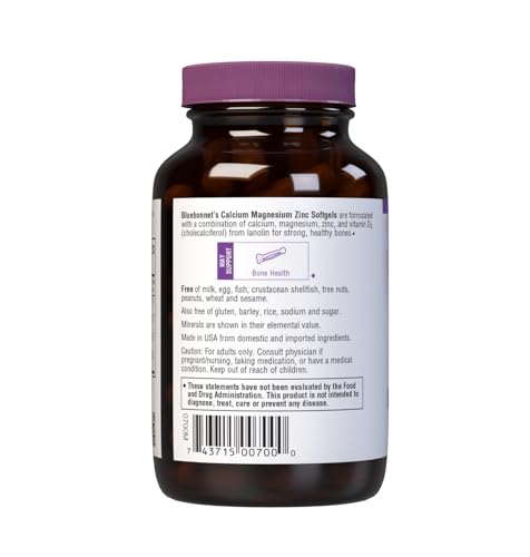 Bluebonnet Calcium Magnesium Zinc Vitamin D3 Softgels