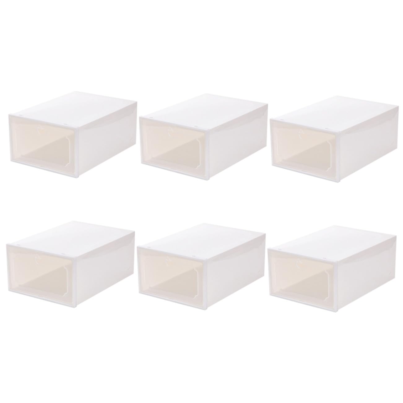 Boite Chaussures Transparente Organisateur Pliable et Empilable de 6 Pièces