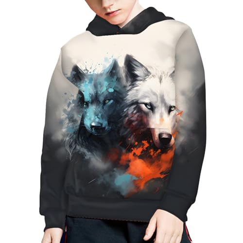 Image of GLUDEAR Teen Boys Girls Novelty Animal Galaxy Hoodies Sweatshirts Pullover