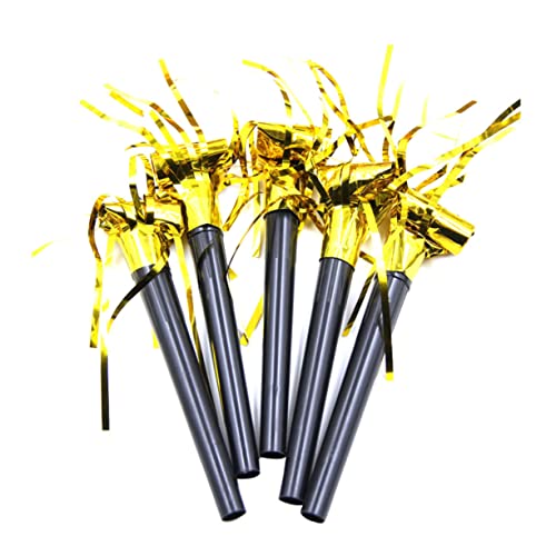 FRCOLOR 20 piezas Silbatos con Borlas Doradas para Juguetes Ruidosos de Fiesta Accesorios Infantiles para Cumpleaños y Animación
