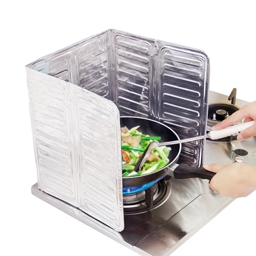 Protector de grasa de estufa - Escudo de salpicaduras de aceite, protector de cocina antiadherente | Panel de cocina a prueba de salpicaduras plegable, escudo de freír resistente al calor para estufas