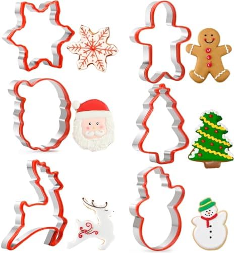 Grlifbaw Gingerbread Man Cookie Cutters Set - 3 Sizes Stainless Steel With Red Silicone Edge - View #9