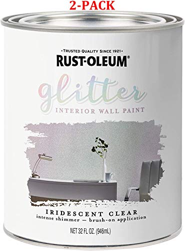 Rust-Oleum 323860 Glitter Interior Wall Paint Iridescent Clear 32oz