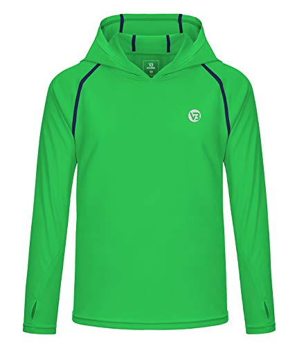 Veobike Boy's And Girl's Upf50+ Sun Protection Shirts Lightweight Long Sleeve Hoodies T-Shirts For Hiking Fruit Green #TOP1