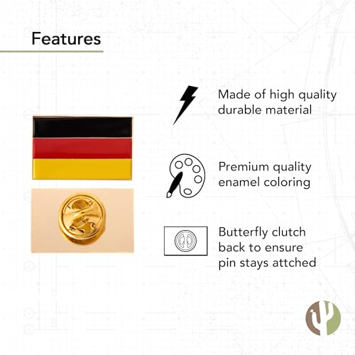Desert Cactus Germany Flag Lapel Pin Country Enamel Made of Metal Souvenir Hat Men Women Patriotic German3