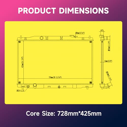 Image of Engine Coolant Radiator Assembly Compatible with Honda CR-V 2012 2013 2014 2015 2016, L4 2.4L