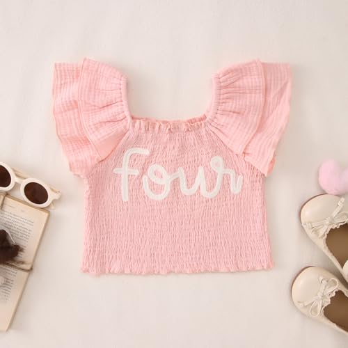 KEKEMI Toddler Girl Birthday Outfits 2nd 3rd 4th 5th 6th 7th Birthday Embroidery Shirt B-Day Tutu Skirt Set Cake Smash Outfit2