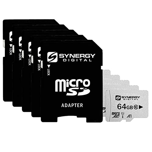 Synergy Digital 64GB UHS-I MicroSDXC [J[h - NX10 U1 100MB/b 300V[Y - 5pbN