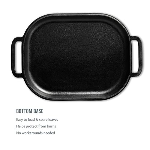 Challenger Bread Pan Cast Iron Loaf Pan with Lid for Homemade Breadmaking Sealed Bread Cloche Inverted Dutch Oven Set for Baking - Made In The USA