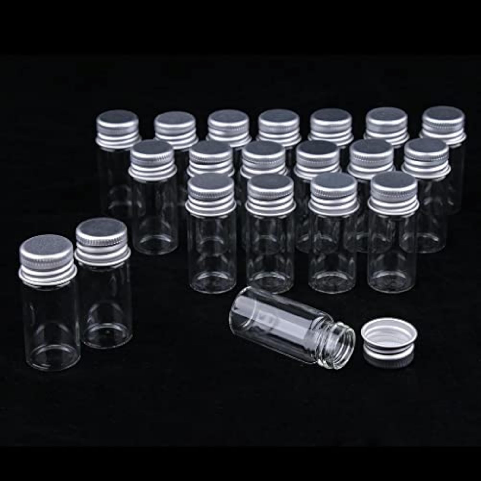 2x20X Empty Refillable Cosmetic Container Bottle Round Glass Jar
