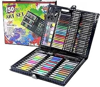 مجموعة أدوات فنية شاملة من Next Store مكونة من 150 قطعة متنوعة، تشمل أقلام تلوين وألوان مائية وباستيل وفرشاة، مثالية للأطفال والهواة لتنمية مهارات الرسم والإبداع.