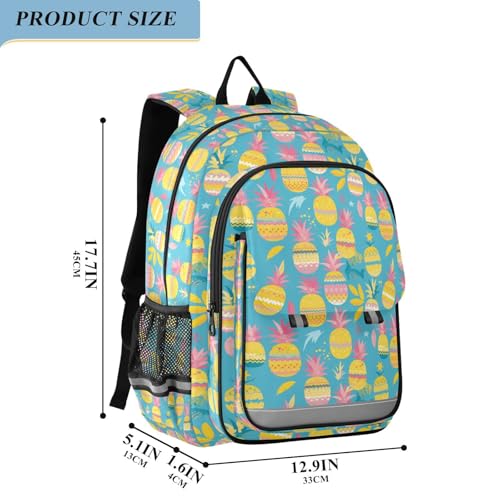c backpack for kids 8-12: large capacity book bags for childrens in assorted colors - Summer Simple Pineapples2