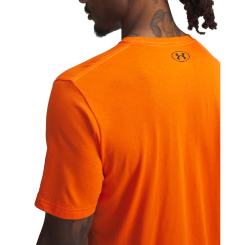 Image of Under Armour Mens, Sportstyle Left Chest Short Sleeve, Outrageous Orange /Black, Large