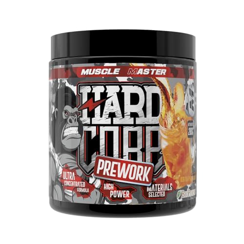 MUSCLE MASTER HardCore Preentreno 280G | Sabor ICE TEA PEACH | Energía Explosiva y Máxima Fuerza | Ingredientes de Máxima Calidad