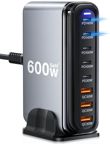 75W 5-Port Charging Station - USB-C & USB-A Fast Charger For Multiple Devices