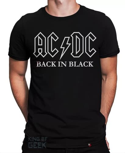 Camiseta Ac Dc Back In Black Camisa Banda Rock Heavy Metal Tamanho:G;Cor:Preto
