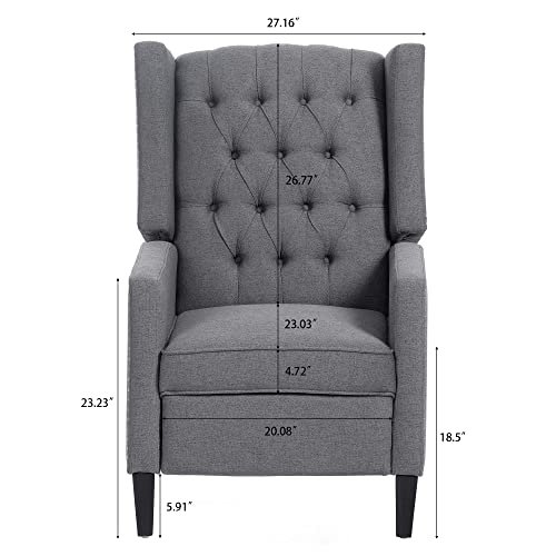 Sillón reclinable tapizado gris con respaldo ajustable miniatura 2