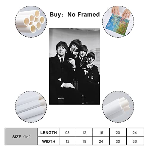 LANGYU Poster vintage classique The Beatles – Impression sur toile – Décoration murale moderne pour chambre à coucher… - Les Beatles, Paul McCartney, John Lennon, RIngo Starr, George Harrison LANGYU Poster vintage classique The Beatles - Impression sur toile - Décoration murale moderne pour chambre à coucher… – Image 3