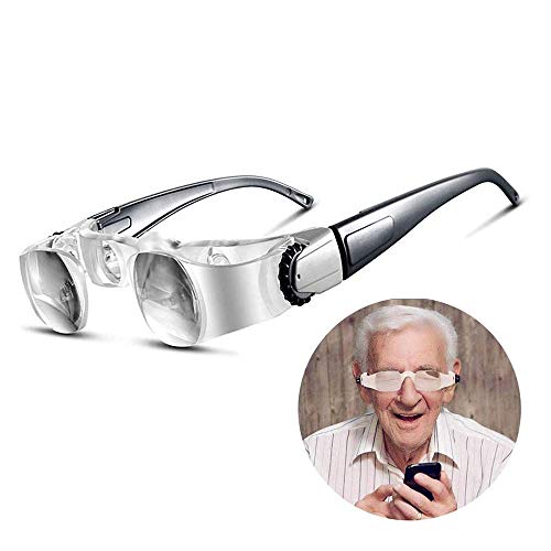 XINXIN Télévision Max TV Lunettes Loupe Grossissante de Lecture Agrandissement 2.1X 0 à 300 ° Lunettes Loupe Far-Sightedness, Mains Libres Loupe Grossissante pour Lecture, Horloger, Hypermétropie