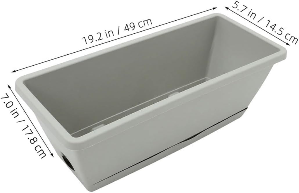 NUOBESTY 4pcs Rectangular Window Box Planter Pots for Garden Vegetables Flowers Plastic Resin Flower Pots for Indoor Outdoor Balcony Patio Multipurpose Vegetable Growing Containers