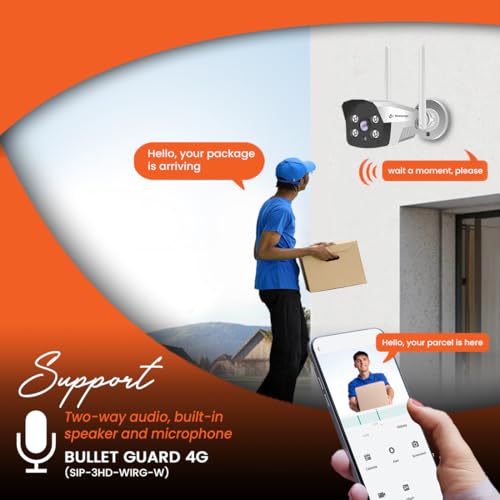 Image of Secureye Pelican Series Bullet Guard 4G /5G | 3MP HD Resolution Camera | Home /Commercial Security Camera | 2 Way Audio | Human Detection | Cloud Storage | Supports Up to 256GB TF Card Storage
