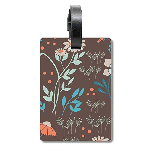Étiquette de bagage fleurs marron pour ne plus perdre son sac