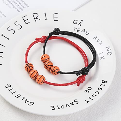 24Pcs Basketball Bracelets For Girls Boys Basketball Party Favors Adjustable Inspirational Sport Ball Charm Bracelets Basketball Party Supplies For Women Teens #TOP6