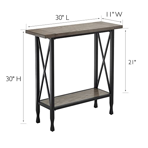 Image of Leick Home Chisel & Forge Console Table, 30 inch, Smoke Gray, Matte Black