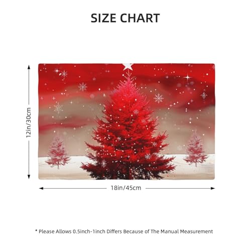Set de table Noël rouge en imitation lin double couche résistant