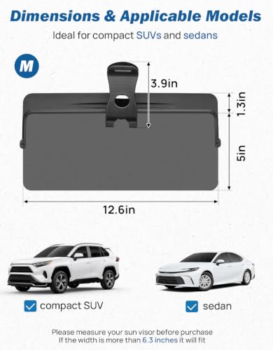 JOYTUTUS Sun Visor Extender for Compact SUVs and Sedans, Universal Anti-Glare Polarized Sun Visor Easy to Install, UV400 Visor Extension Protect from Glare/UV Ray/Stray Light, Safe Driving for Car - image 4