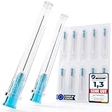 MedTreu 100 Stück 25G 0.5 x 25mm einzeln verpackt Tube für Nachfüllflüssigkeiten aus rostfreiem Edelstahl Tube für Haushalt, Wissenschaftslabor, Industrie, Hobby und Heimwerk (23G 0.6 x 40mm)