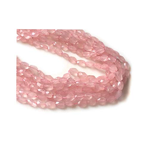 Quartz rose perles ovales AAA de qualité gemme pour la haute joaillerie