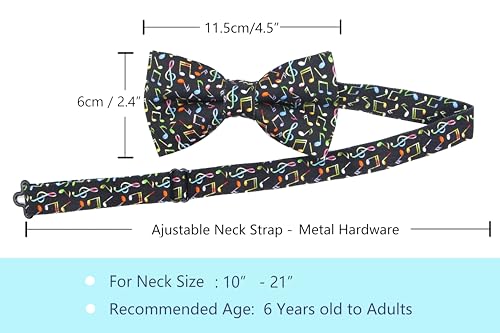 Image of OCIA Cute Pattern Pre-tied Bow Tie Adjustable Bowties for Adult & Children