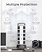 Power Strip Tower Surge Protector, JACKYLED 20 Outlets 6 USB (2 USB C) Charging Station, Extension Cord with Multiple Outlets, 1050J 1625W/13A Outlet Extender 6.5ft Extension Cord for Home Office