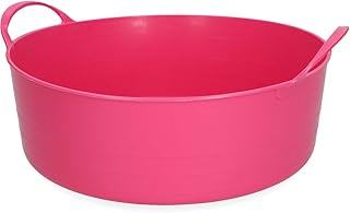 Holland Animal Care Cubo de plástico en forma de V, flexible, resistente a los rayos UV, 6 litros, color rosa