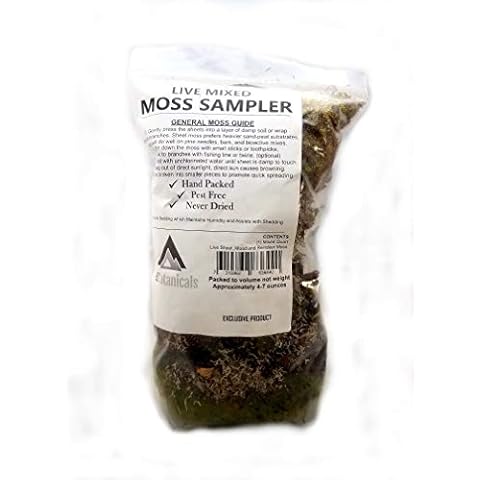 EZ Botanicals Live Mixed Moss Sampler - Premium Terrarium Grade - Pest Free (Quart) Cover